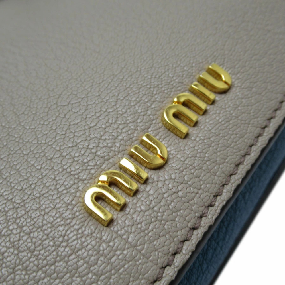 Miu MIu 2way Shoulder Bag Leather Greige - Picture 4 of 5